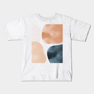 Earthy Abstract Shapes - Pattern Kids T-Shirt